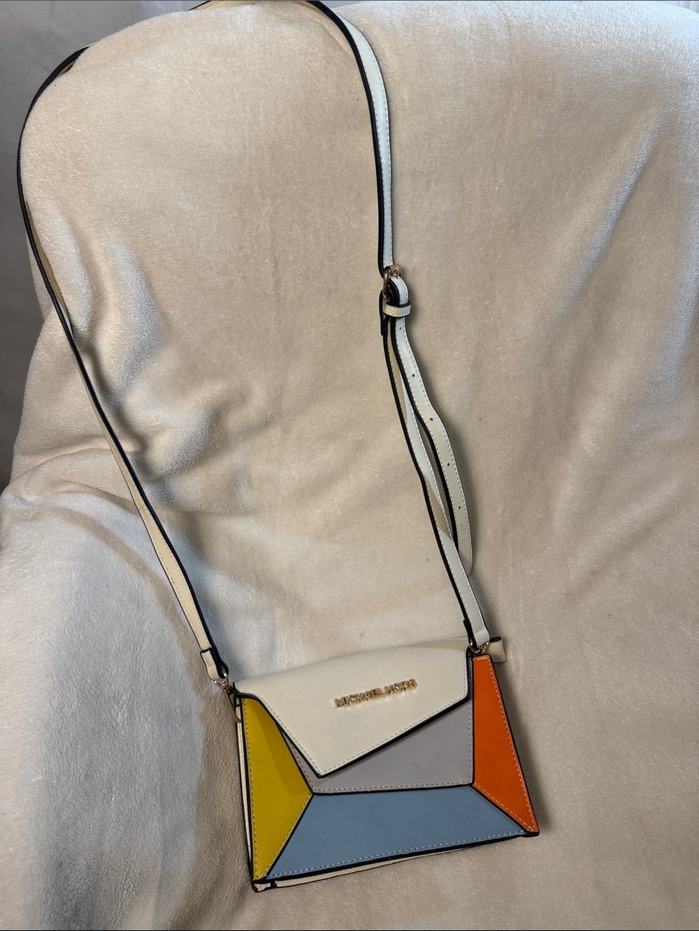 Michael Kors Colorblock Crossbody Bag in White and Multicolor